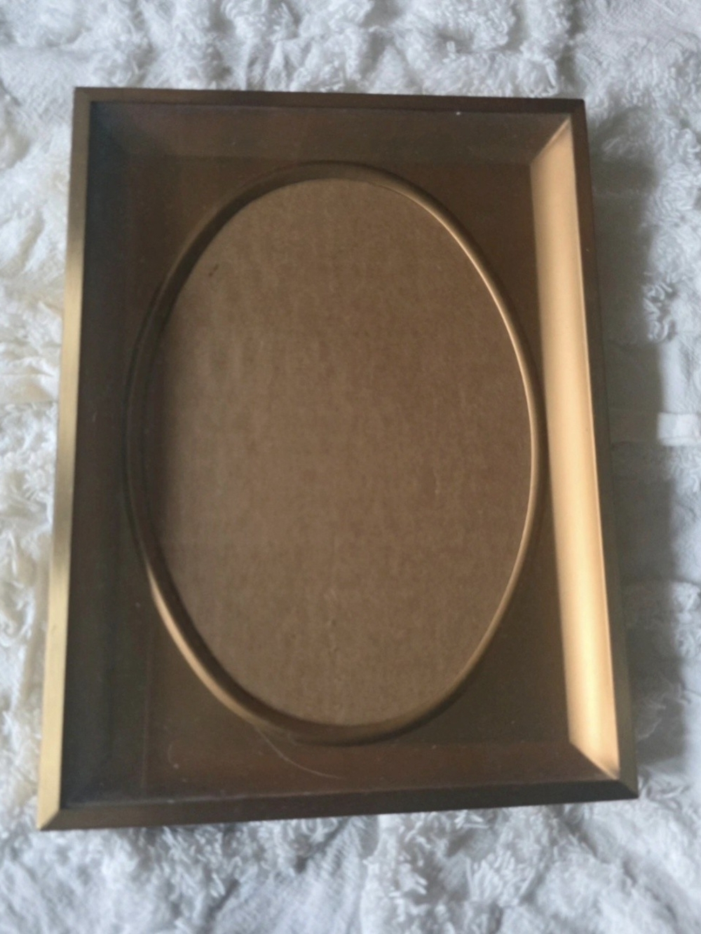 MCM Vintage Metal Picture Frame Oval Center